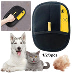 Pet Grooming Gloves Cats Hair Brush Pet Removal Gloves Dual Brush Static-Free Cat Cleaning Tool Hair Stripping Cleaning Tool